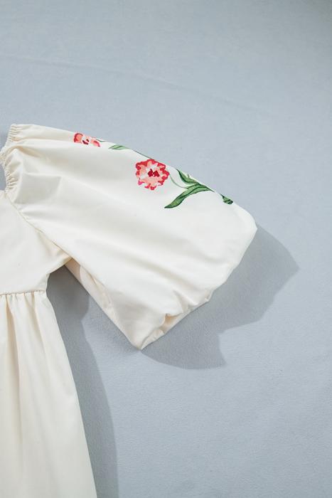Boho Floral Print Puff Sleeve Dress | S-XL