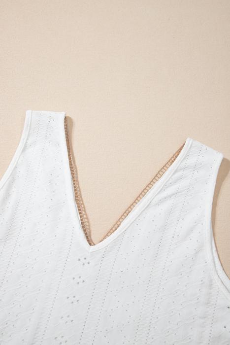 Crochet Lace V-Neck Relaxed Tank | S-XL