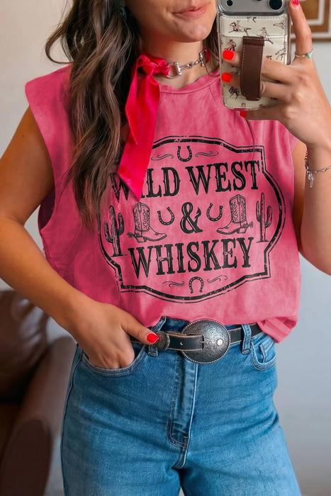 Wild West Whiskey Print Muscle Tank | S-XL