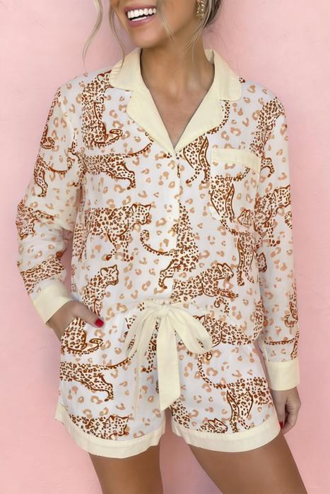 Leopard Print Long Sleeve Lounge Set | S-XL