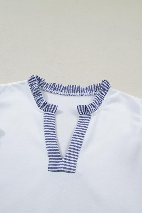Contrast Stripe Split Neck Sleeveless Summer Dress | S-XL