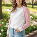  Spring Easy Patchwork Stripe Raglan Top | S-XL