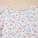  Floral Print Textured Square Neck Long Sleeve Top | S-XL