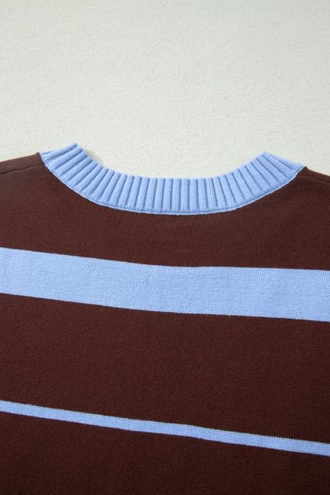 Classic Striped Short Sleeve Knit Top | S-XL