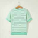  Stripe Colorblock Trim Short Sleeve Tee | S-XL