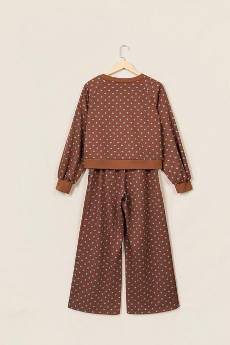 Polka Chic Drawstring Wide-Leg Lounge Set | S-XL