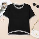  Solene Striped-Trim Round Neck Sweater | S-XL