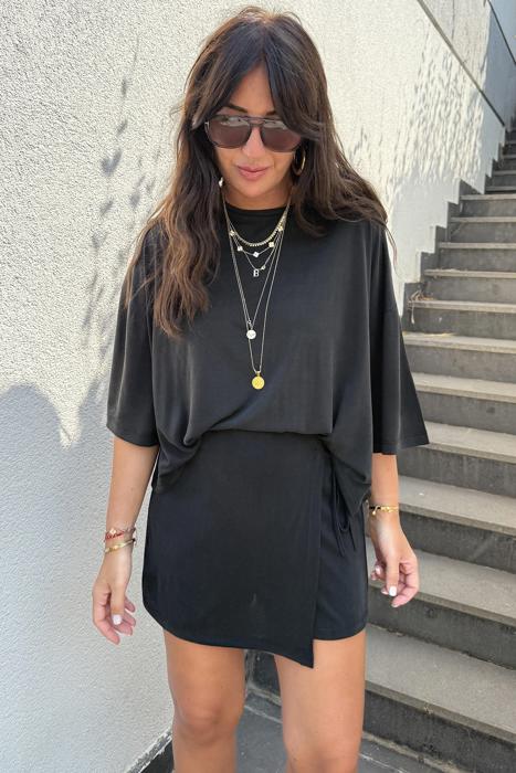 Relax Fit Tie Wrap Oversized Skort Set | S-XL