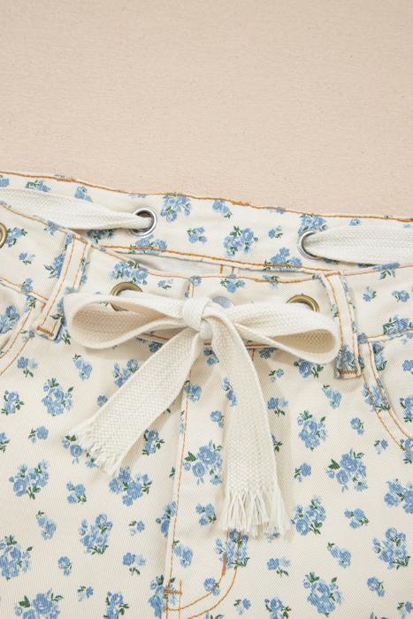 Floral Knot Waist Barrel Jeans | S-XL