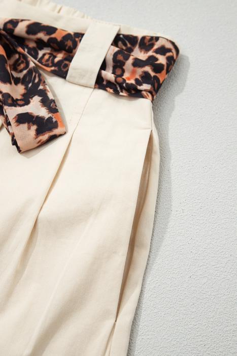 Chic Leopard Contrast Belted Shorts | S-XL