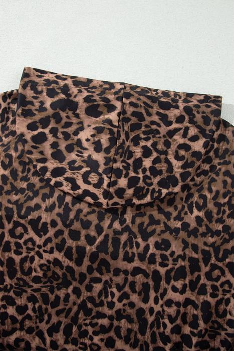 Striped Detail Leopard Matching Set | S-XL
