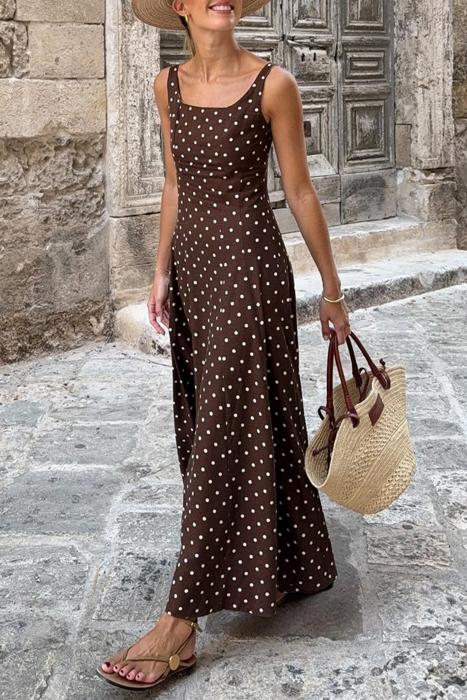 Coastal Charm Polka Dot Maxi Dress | S-XL