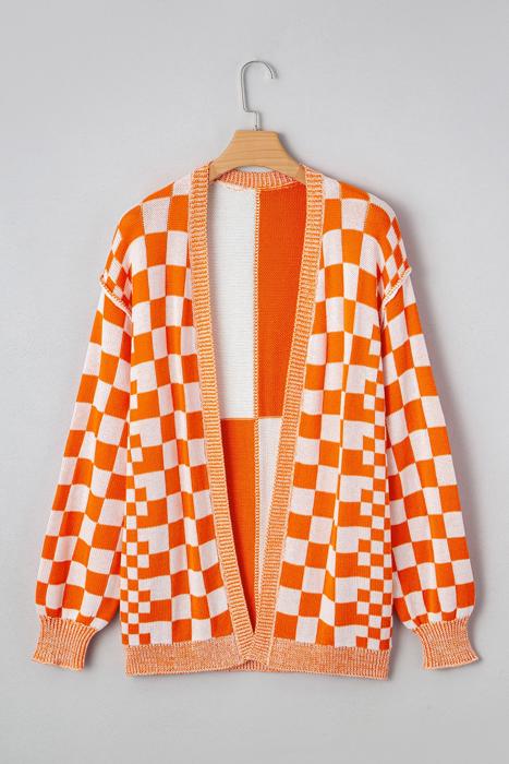 Urban Check Open-Front Cardigan | S-XL
