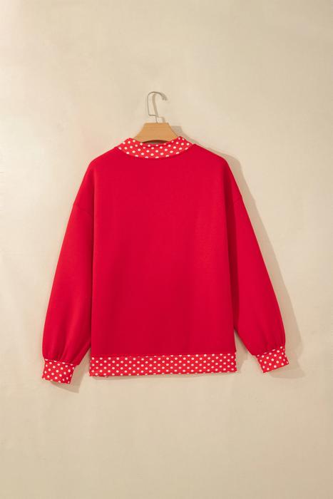 Polka Pop Letter Contrast Trim Sweatshirt | S-XL