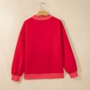  Polka Pop Letter Contrast Trim Sweatshirt | S-XL