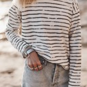  Casual Retro Striped Long Sleeve Top | S-XL