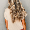  Pocket Ribbed Knit Short Sleeve Sweater | S-XL