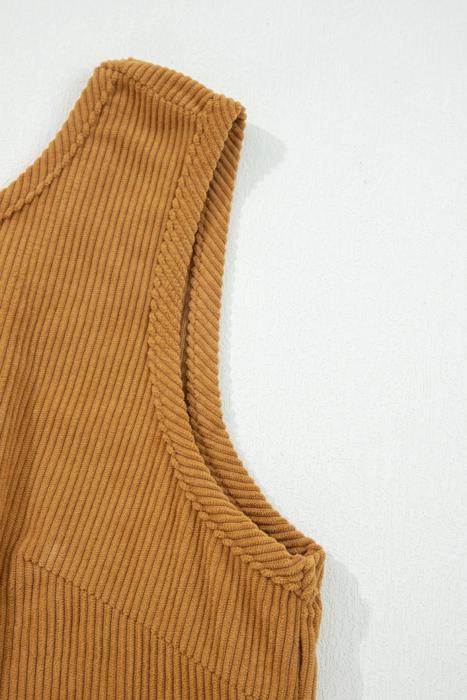 Corduroy Patched Pocket Mini Dress | S-XL