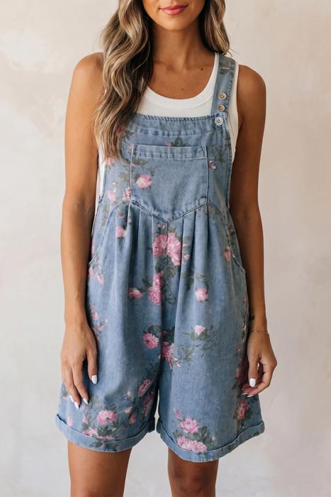 Daisy Drift Denim Shortalls | S-XL