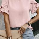  Ruffle Charm Short Sleeve Blouse | S-XL