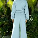  Drop Shoulder Puff Sleeve Cropped Pullover Pants Set | S-XL