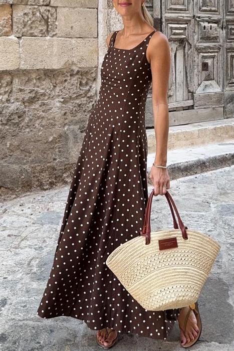 Coastal Charm Polka Dot Maxi Dress | S-XL