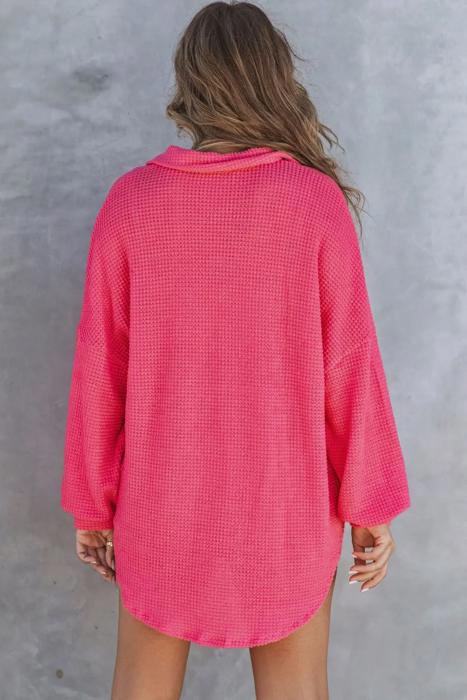 Button Up Waffle Knit Casual Shirt | S-2XL