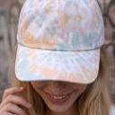 Peach Tie-Dye Cotton Baseball Cap | Free Shipping