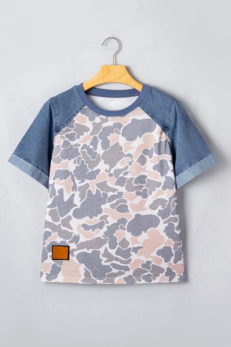 Denim Block Camo Tee | S-XL