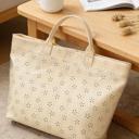  Glossy Floral Eyelet Waterproof Tote Bag