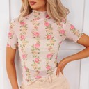  Sheer Bloom Mock Neck Top | S-XL