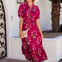  Floral Print V Neck Maxi Dress | S-XL