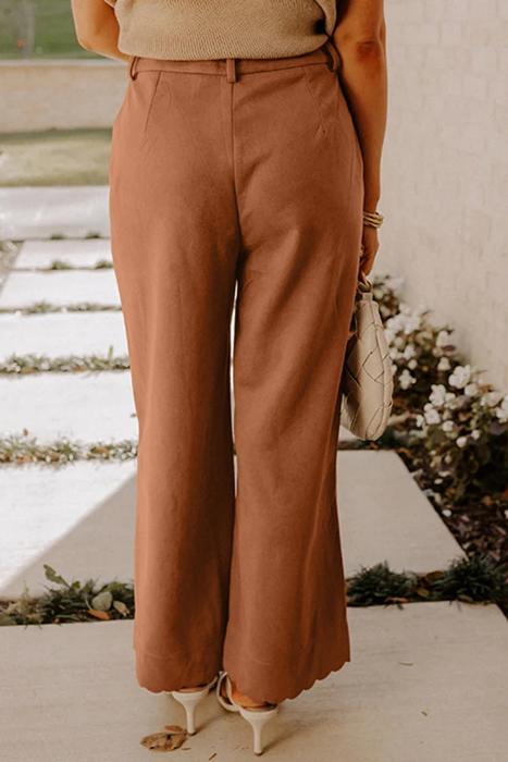 Scallop Trim Pocket Pants | S-XL