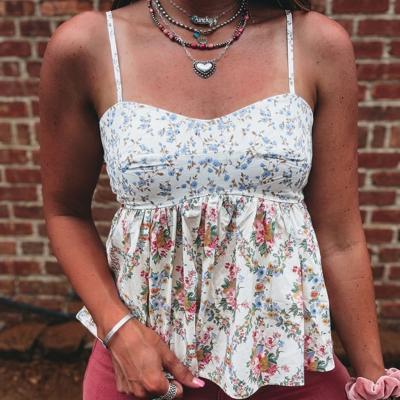 Floral Spaghetti Strap Babydoll Top | S-XL