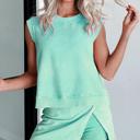 Small Mint Green Soft Fade Tank & Split Skirt Set  | S-XL
