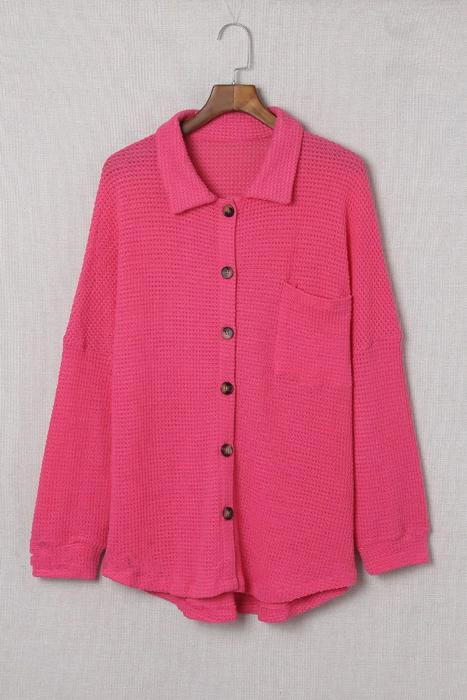 Button Up Waffle Knit Casual Shirt | S-2XL