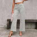  High Waisted Leopard Wide Leg Jeans