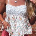  Floral Spaghetti Strap Babydoll Top | S-XL