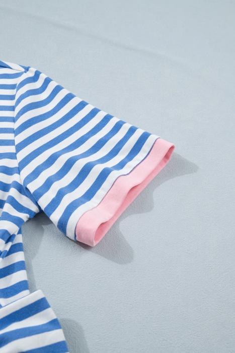 Nautical Stripe Tie Mini T-Shirt Dress | S-XL