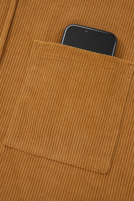 Corduroy Patched Pocket Mini Dress | S-XL