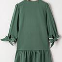  Contrast Ric Rac Trim Button V-Neck Shift Dress | S-XL