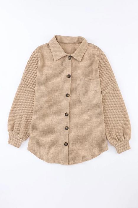 Button Up Waffle Knit Casual Shirt | S-2XL