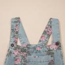  Pleated Floral High-Waist Wide-Leg Denim Jumpsuit | S-XL