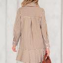  Striped Ruffle Hem Collared Mini Dress | S-XL