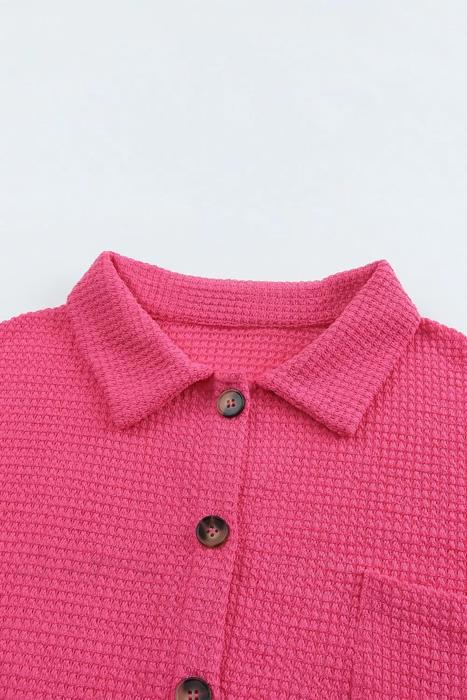 Button Up Waffle Knit Casual Shirt | S-2XL
