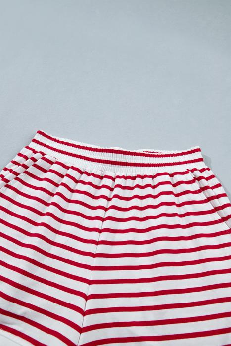 Stripe Scallop Lounge Short Set | S-XL