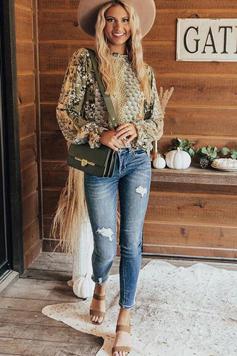 Cuff Long Sleeve Blouse