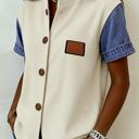  Ribbed Denim Patch Shirt | S-XL