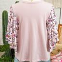  Contrast Floral Patchwork Flowy Half-Sleeve Blouse | S-XL
