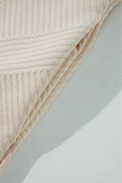 Textured Long Sleeve Side Pockets Shift Dress